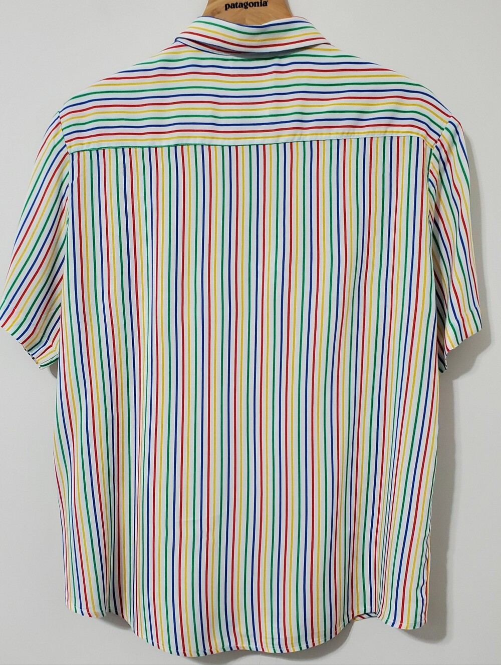 Denim & Flower Rainbow Stripe Short Sleeve Button Down Shirt Mens Large - Picture 4 of 6